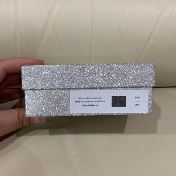 NWT Kate Spade Black Sparkle Glitter Tinsel Boxed Small Card Holder Wallet - Picture 14 of 15